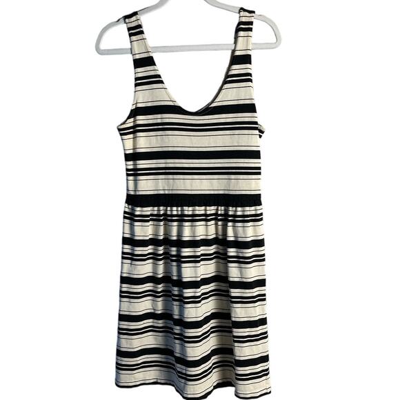J Crew Black/Ivory Striped‎ Villa Dress Button Back Dress Size Small - Picture 9 of 10